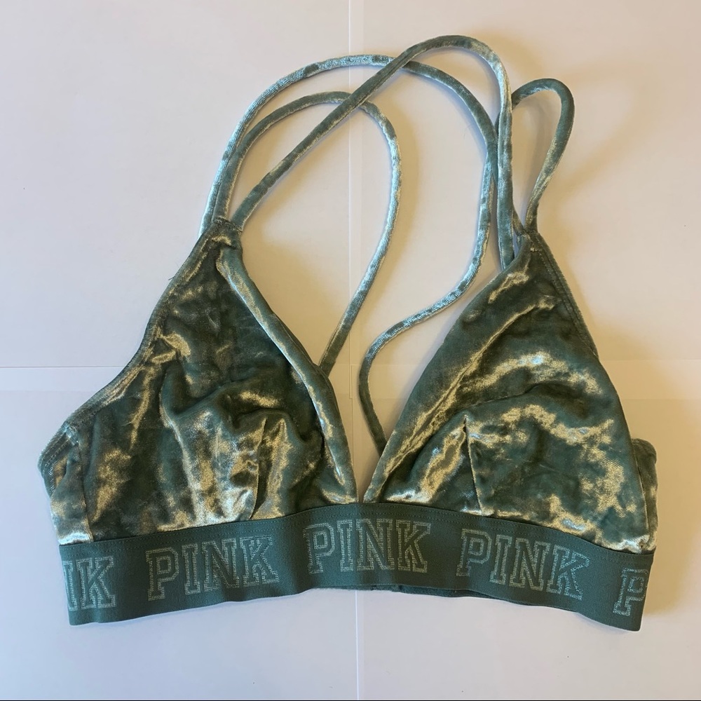 Green Velvet PINK Bralette